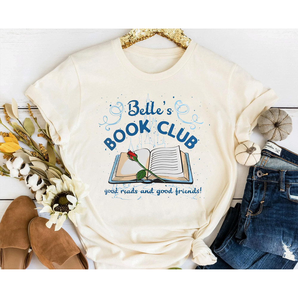 Retro Belle's Book Club Shirt  Beauty and The Beast T-shirt  Walt Disney World Tee  Book Lover Gift  Book Reading Tee  Disney Princess - 5.jpg