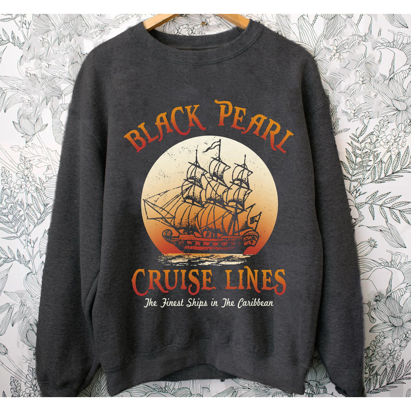 Retro Black Pearl Cruise Lines Shirt Pirates Of The Caribbean T-shirt Disney Vacation Tee Walt Disney World Disneyland Trip Outfits - 3.jpg