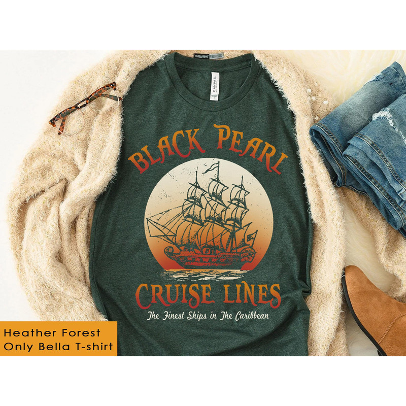 Retro Black Pearl Cruise Lines Shirt Pirates Of The Caribbean T-shirt Disney Vacation Tee Walt Disney World Disneyland Trip Outfits - 4.jpg