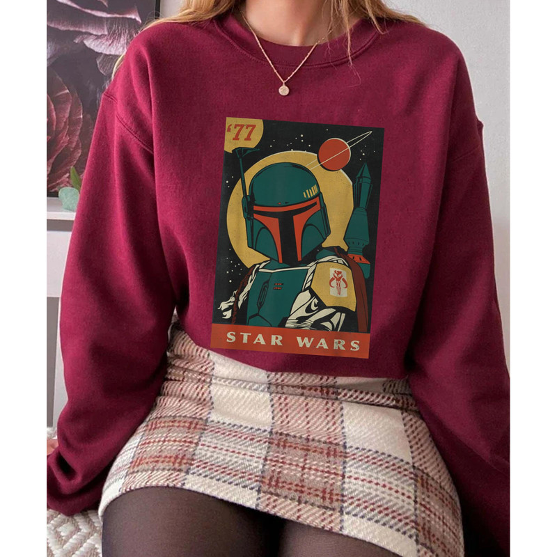 Retro Boba Fett Trading Card '77 Shirt Star Wars Day 2023 May the 4th T-shirt Galaxy's Edge Walt Disney World Disneyland Trip - 4.jpg