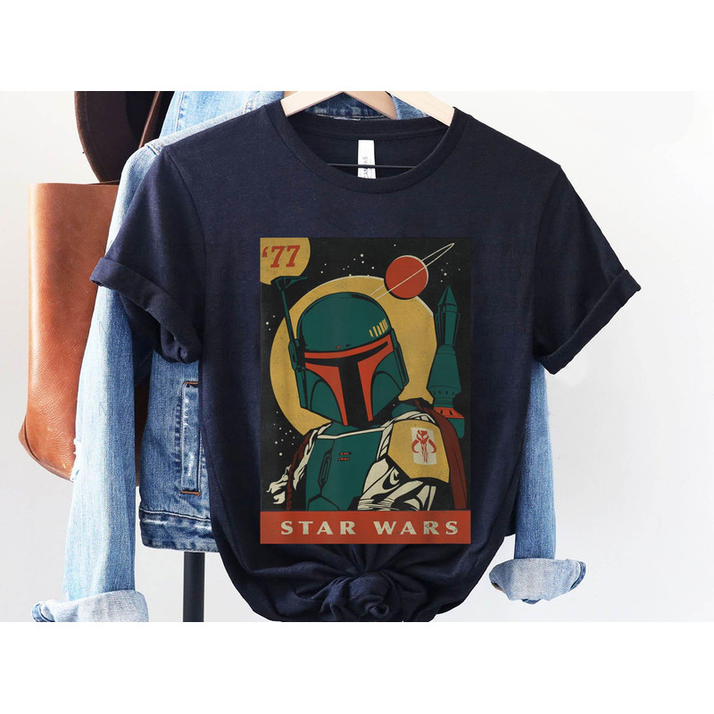 Retro Boba Fett Trading Card '77 Shirt Star Wars Day 2023 May the 4th T-shirt Galaxy's Edge Walt Disney World Disneyland Trip - 5.jpg