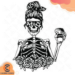 skeleton woman headband svg, trending svg, skeleto