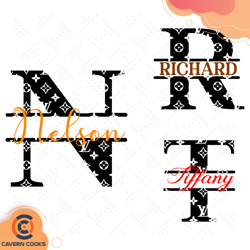 lv monogram alphabet svg, trending svg, fancy mono