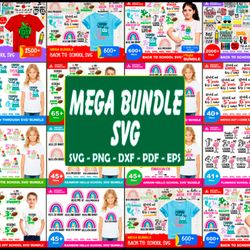 back to school mega bundle, rainbow svg, flamingo school svg,trending svg, dream catcher svg, lips bundle svg, hand draw