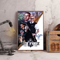 hot fuzz wall art, hot fuzz poster, movie home decor, hot fuzz decoration, movie poster, movie print