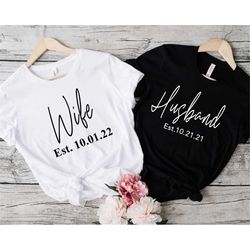 wifey hubby shirts, husband and wife shirts, husband and wife tees, husband tee, wife tee, honeymoon tees, just married
