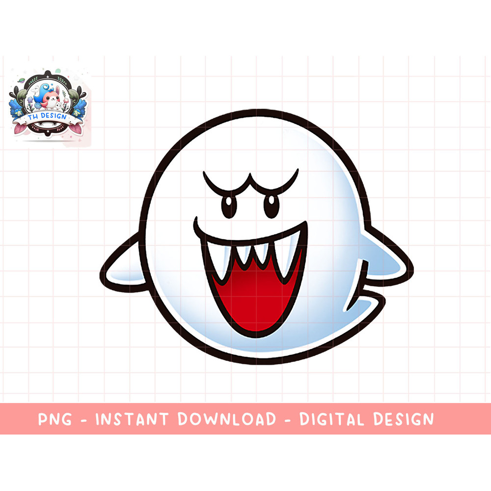 Nintendo Super Mario Boo Face Graphic T-Shirt png, sublimation.jpg