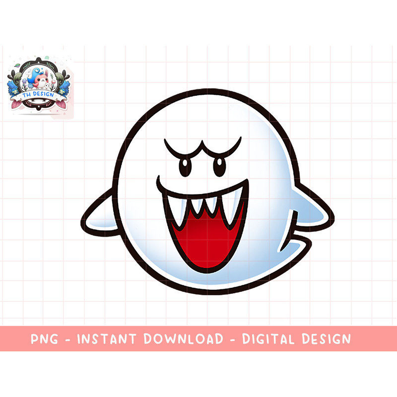 Nintendo Super Mario Boo Face Graphic T-Shirt png, sublimation.jpg