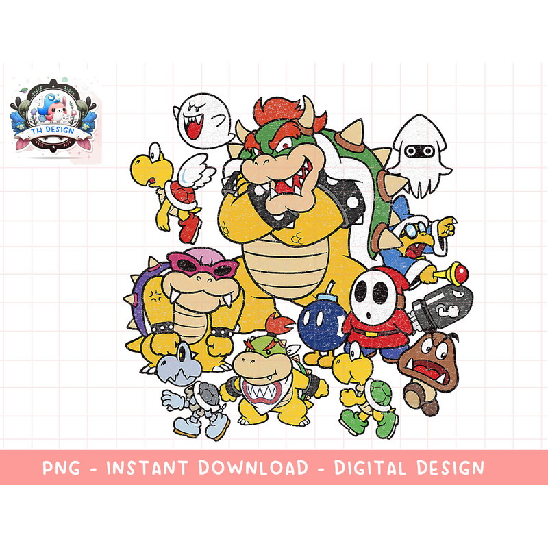 Nintendo Super Mario Bowser Enemy Group Shot png, sublimation.jpg