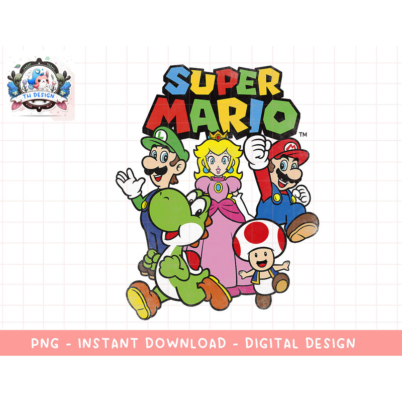 Nintendo Super Mario Heroes Group Graphic T-Shirt png, sublimation.jpg