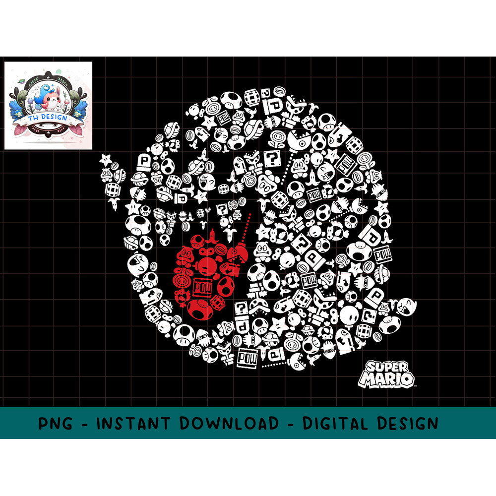 Nintendo Super Mario Iconic Boo Portrait Graphic T-Shirt png, sublimation.jpg