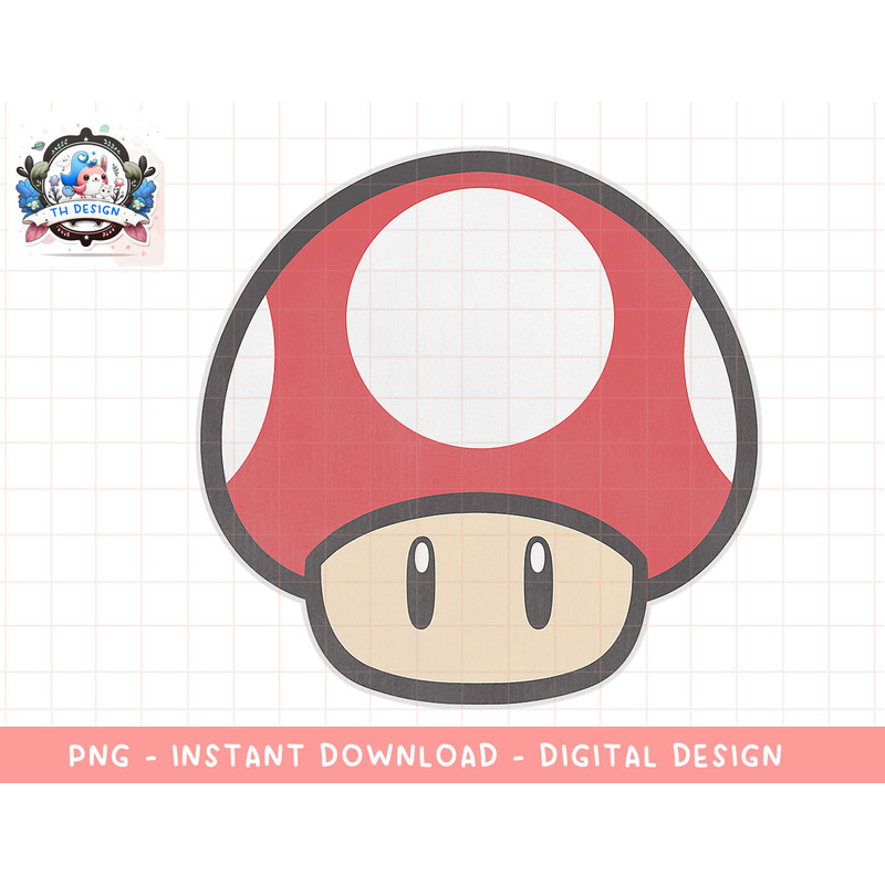 Nintendo Super Mario Mushroom Power-Up Graphic T-Shirt png, sublimation.jpg