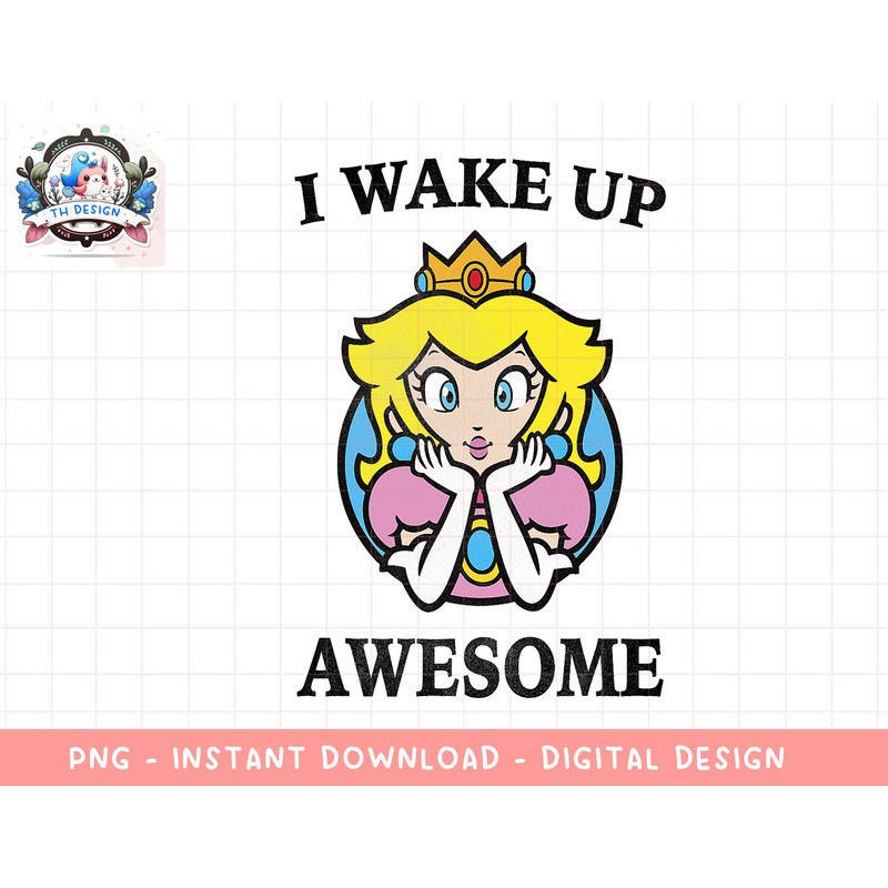 Nintendo Super Mario Princess Peach Awesome T-Shirt png, sublimation.jpg