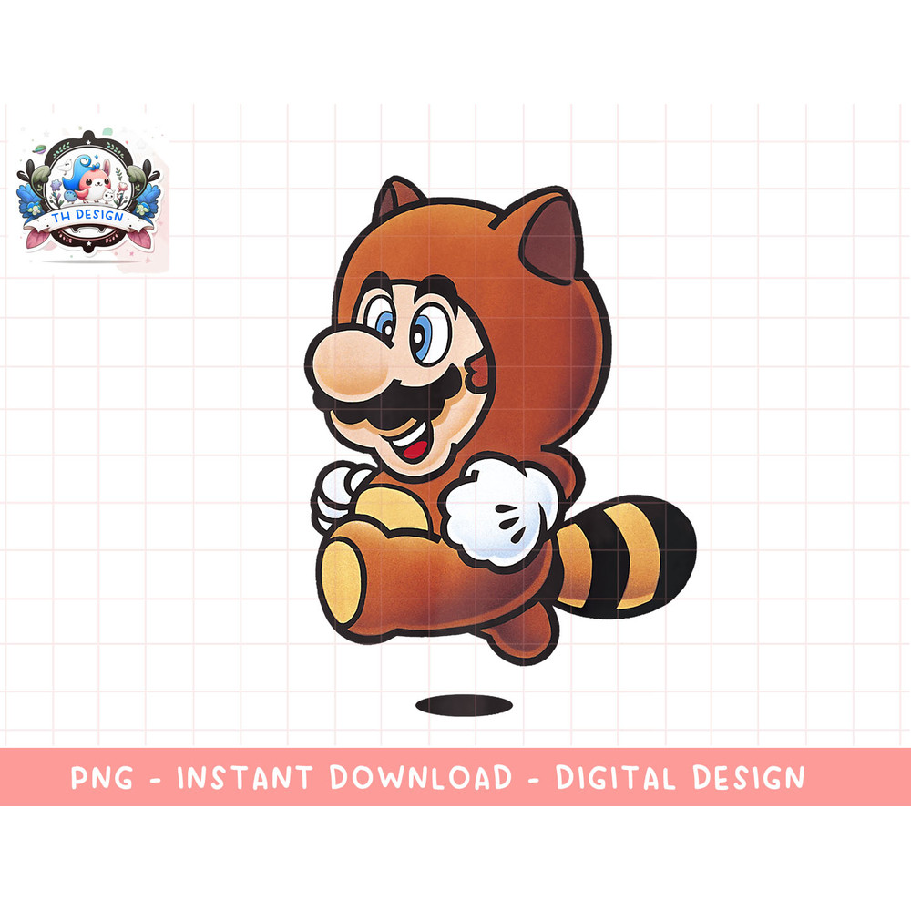 Nintendo Super Mario Tanooki Suit Jump Premium png, sublimation.jpg