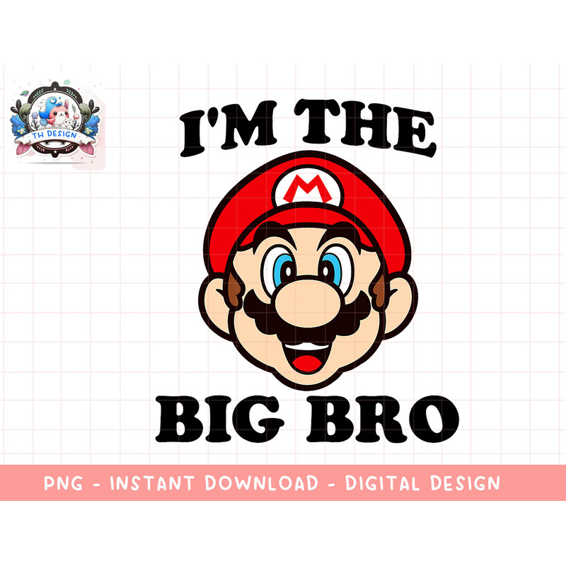 Nintendo Super Mario The Big Bro Face Graphic T-Shirt png, sublimation.jpg