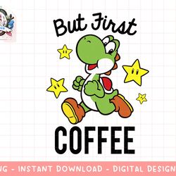 nintendo super mario yoshi stars first coffee t-shirt png, sublimation.jpg