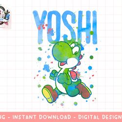 nintendo super mario yoshi watercolor splash graphic t-shirt png, sublimation.jpg