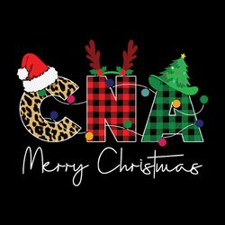 cna merry christmas png, reindeer horns, xmas lights, leopard decor, xmas plaid cna costume , silhouette svg files