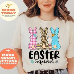 easter squad t-shirt, easter shirt for woman, easter bunny shirt, easter family cheetah print shirt, easter day, easter