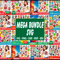sesame street and mario mega bundle svg, sesame treet svg, mario svg, trending svg, sesame treet svg, super mario svg, l