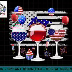 red white blue three wine glasses american flag 4th of july png, sublimation.jpg