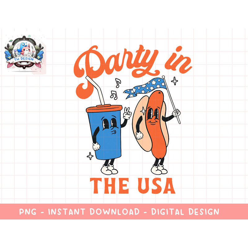 Retro Party in the USA 4th of July America Patriotic Womens png, sublimation.jpg
