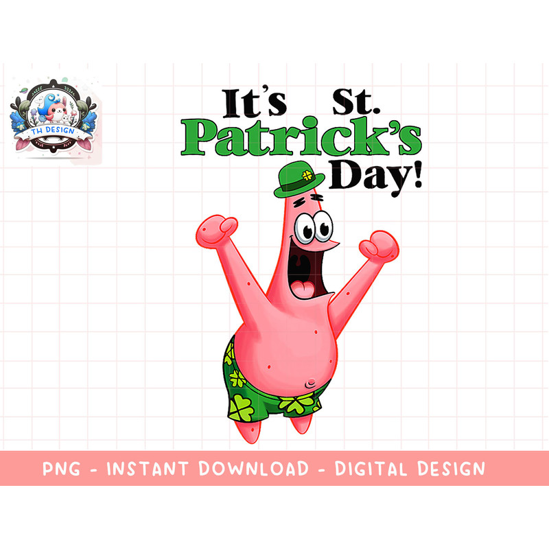 SpongeBob SquarePants - ITS ST. PATRICKS DAY png, sublimation.jpg