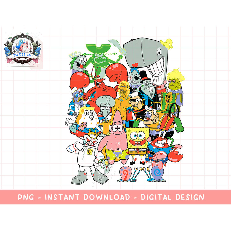 Spongebob Squarepants Cast Of Characters T-Shirt png, sublimation.jpg