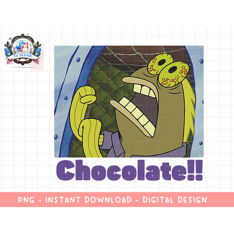 SpongeBob SquarePants Fish Screams Chocolate png, sublimation.jpg