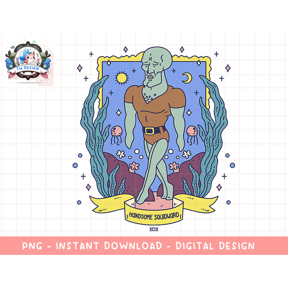SpongeBob SquarePants Handsome Squidward Tarot png, sublimation.jpg