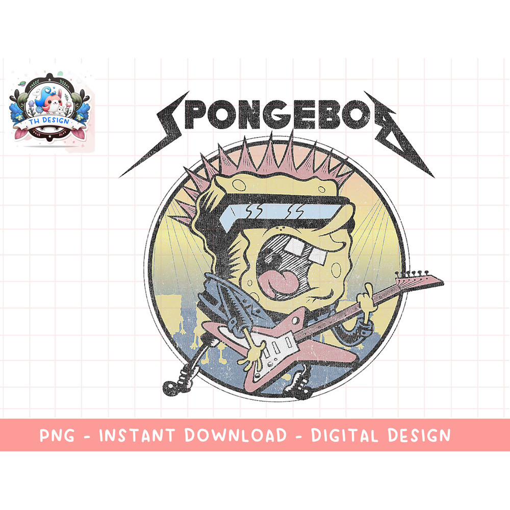 SpongeBob SquarePants Heavy Metal Rock png, sublimation.jpg
