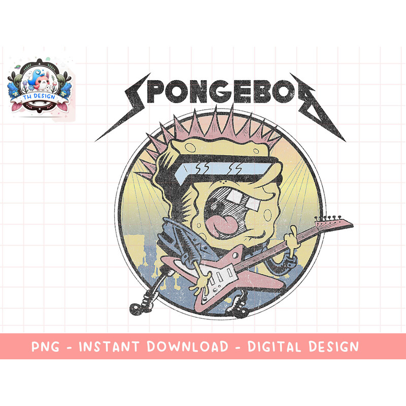 SpongeBob SquarePants Heavy Metal Rock png, sublimation.jpg