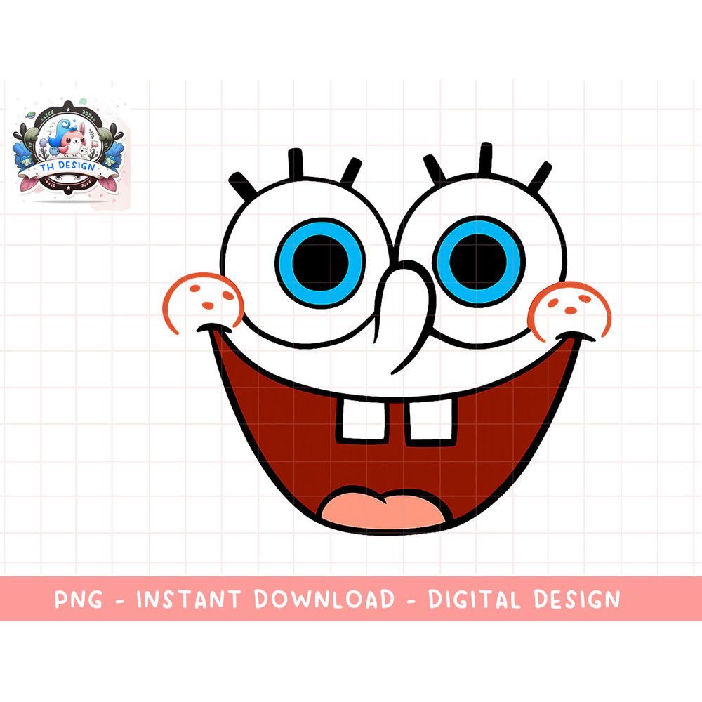 Spongebob SquarePants Large Smiling Face T-Shirt png, sublimation.jpg