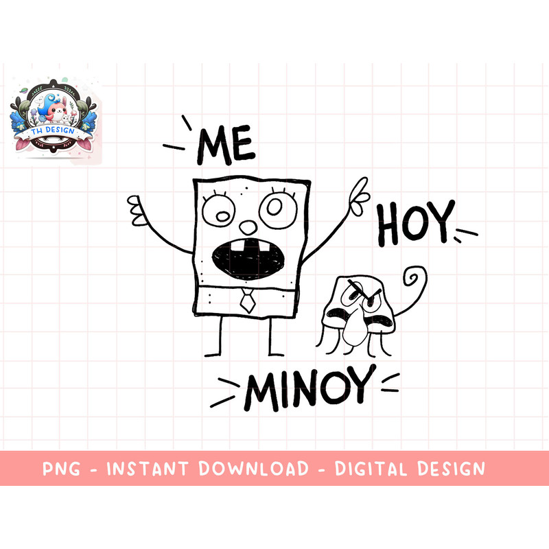 SpongeBob SquarePants Me Hoy Minoy Outline Sketch png, sublimation.jpg