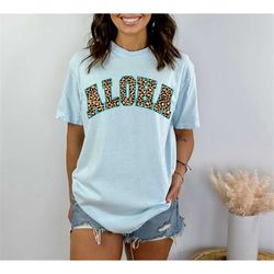 leopard aloha shirt, aloha tee,hawaiian aloha shirt,summer beach shirt,hawaii tshirt,aloha shirt women,hello summer shir