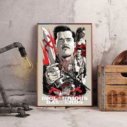 movie home decor, inglourious basterds poster, inglourious basterds wall art, movie poster, movie print, movie wall art