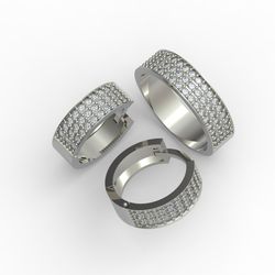 3d model of a jewelry ring and round hoop earrings for printing. engagement ring and earrings. 3d printing