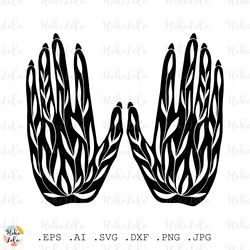 magic hand svg, boho hand svg, boho hand scandi, cricut svg, stencil dxf, boho hand linocut, template dxf