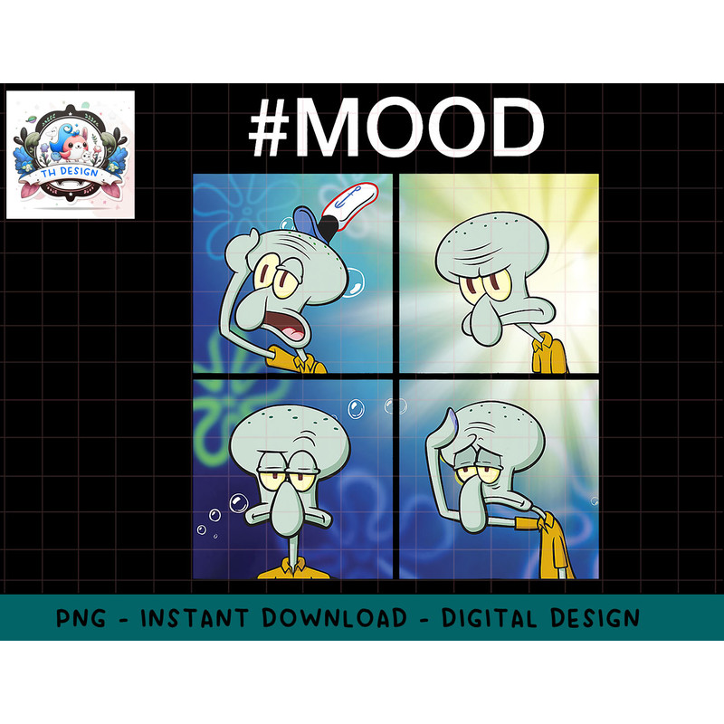 SpongeBob SquarePants Squidward Mood Meme png, sublimation.jpg