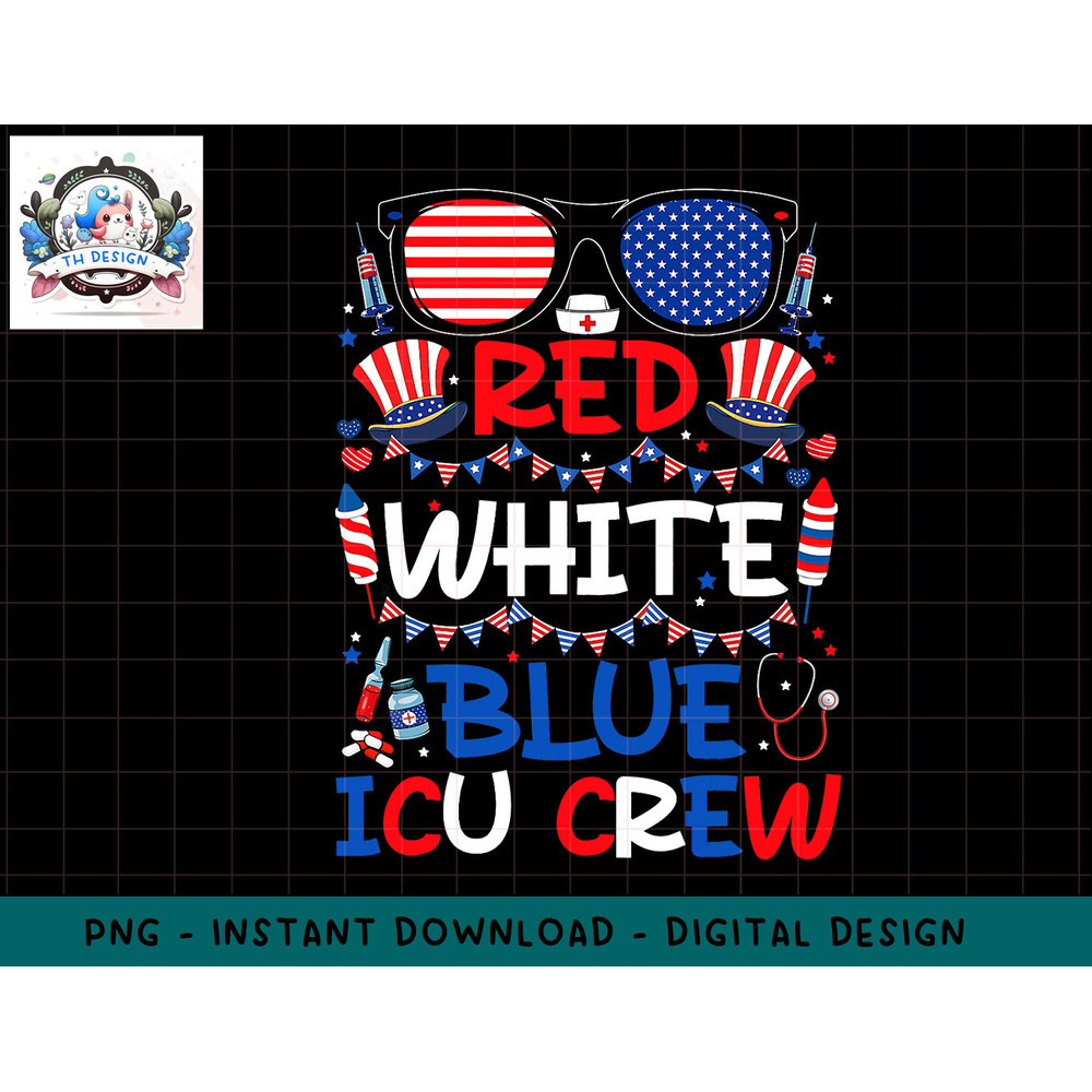 Sunglasses ICU Crew Nurse Scrub Stethoscope 4th Of July png, sublimation.jpg