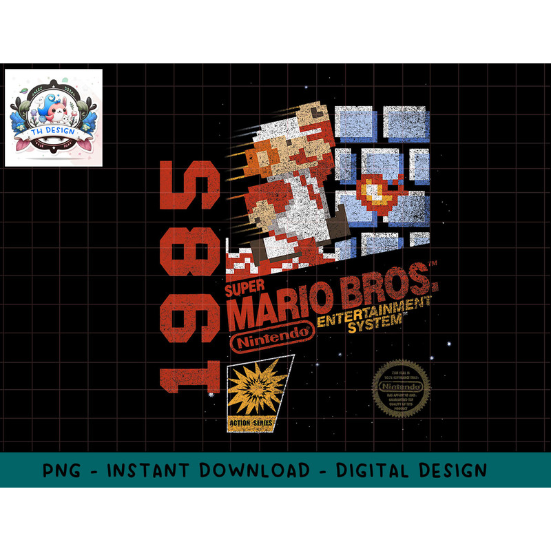 Super Mario 1985 Retro Cover png, sublimation.jpg