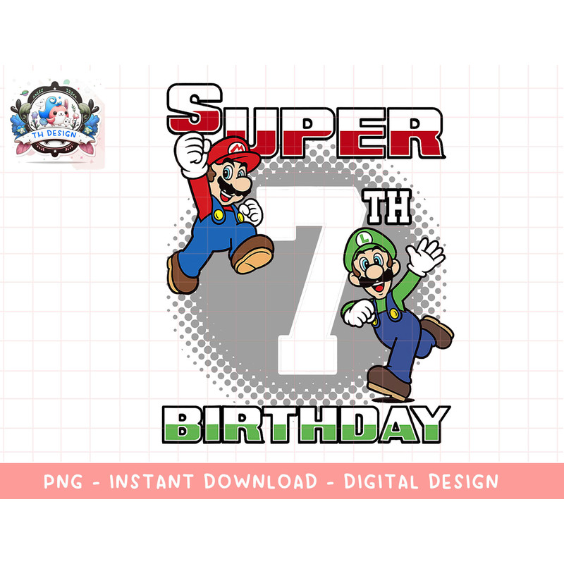 Super Mario And Luigi Super Birthday 7th Birthday Portrait png, sublimation.jpg