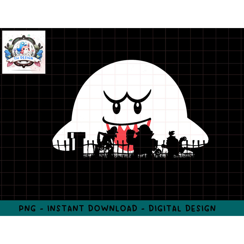 Super Mario Boo Trick Or Treat Halloween Silhouette png, sublimation.jpg