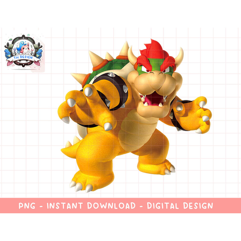 Super Mario Bowser 3D Poster png, sublimation.jpg