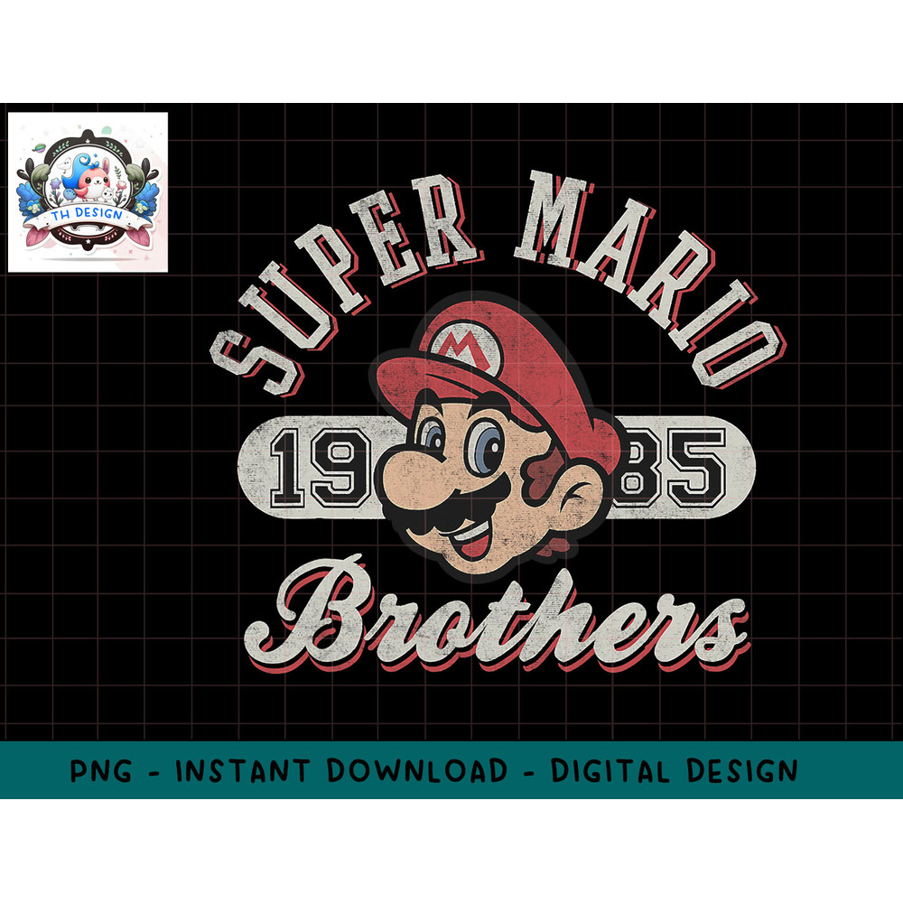 Super Mario Bros 1985 Face Vintage Logo Graphic png, sublimation.jpg