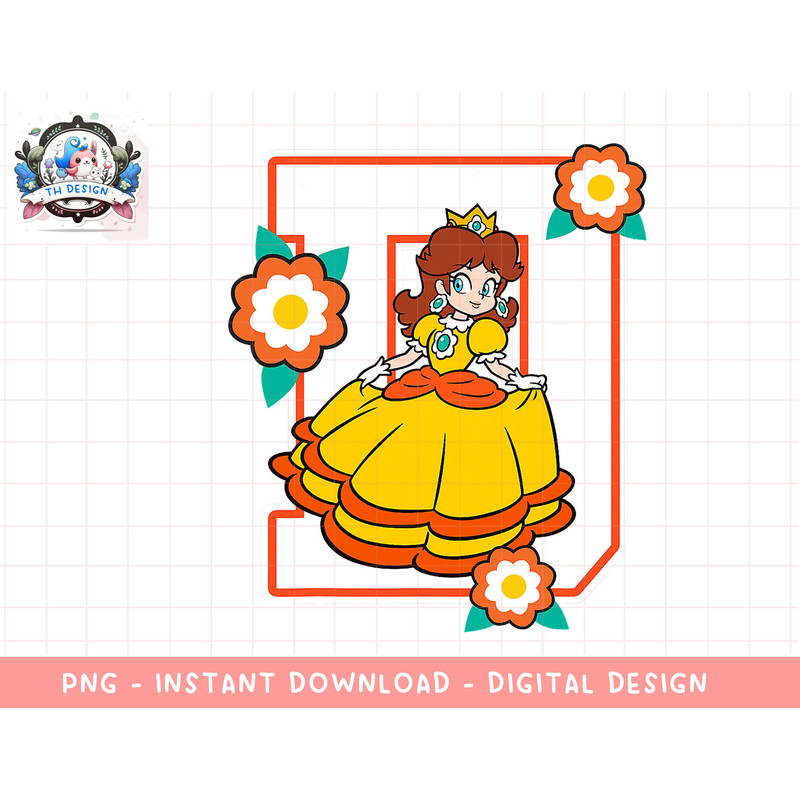 Super Mario Daisy Flowers Poster Graphic T-Shirt png, sublimation.jpg