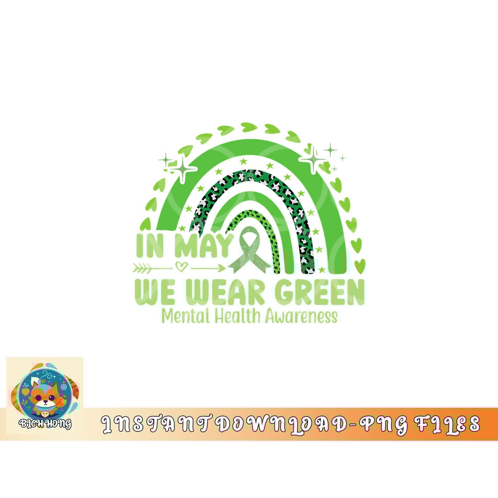 In May We Wear Green Semicolon Mental Health Awareness Month png, digital download copy.jpg