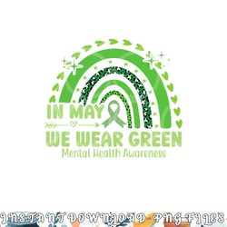 in may we wear green semicolon mental health awareness month png, digital download copy
