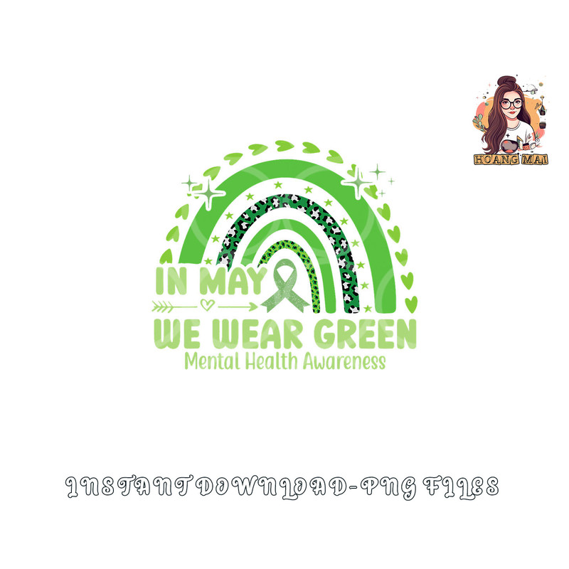 In May We Wear Green Semicolon Mental Health Awareness Month png, digital download copy.jpg