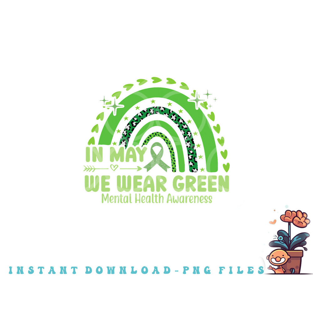 In May We Wear Green Semicolon Mental Health Awareness Month png, digital download copy.jpg